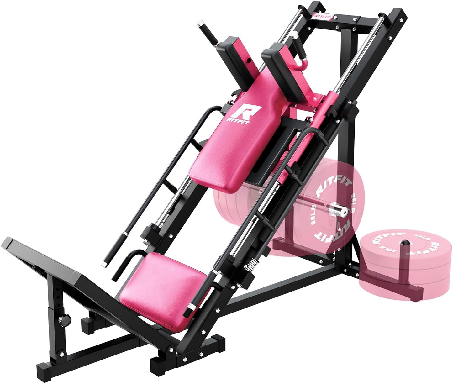 Leg Press Hack Squat Machine with Linear Bearing, 1200LB Capacity