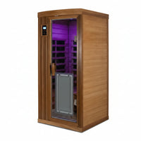 Home Sauna Far Infrared Sauna 1 Person plus Low-Emf Natural Red Cedar Indoor Sauna Spa, 1510W Infrared Sauna for Home, 8 Low Electromagnetic Field Heaters, 2 Bluetooth Speakers, 1 LED Reading Lamp