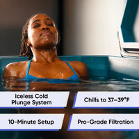 Cold Plunge System Designed for Daily Recovery, Iceless Cooling, LLDPE Construction, 90 Gallon Capacity