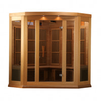 Infrared Sauna Built for Home Wellness, 3-Person Cedar, FAR Carbon Panels, Chromotherapy Lighting