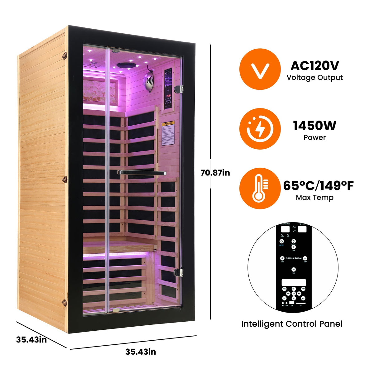 Single-person starlight ceiling lighting sauna
