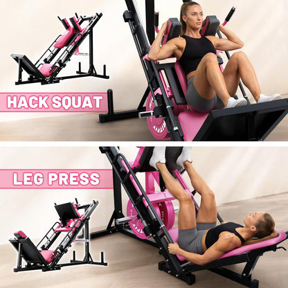 Leg Press Hack Squat Machine with Linear Bearing, 1200LB Capacity