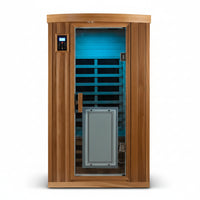 Home Sauna Far Infrared Sauna 1 Person plus Low-Emf Natural Red Cedar Indoor Sauna Spa, 1510W Infrared Sauna for Home, 8 Low Electromagnetic Field Heaters, 2 Bluetooth Speakers, 1 LED Reading Lamp