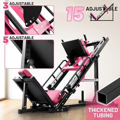 Leg Press Hack Squat Machine with Linear Bearing, 1200LB Capacity