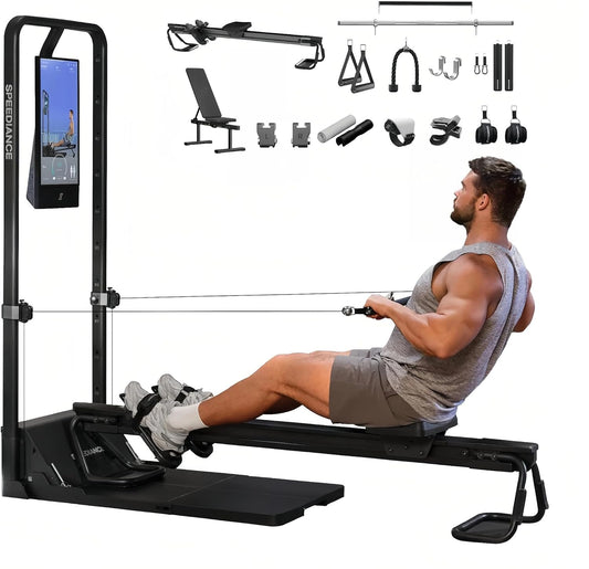 Smart Home Gym, Multi-Functional Gym Machine for Full Body Strength Training, All-In-One Gym Equipment, Digital Weight System, Workout Station, Squat Rack, Gym Monster 2