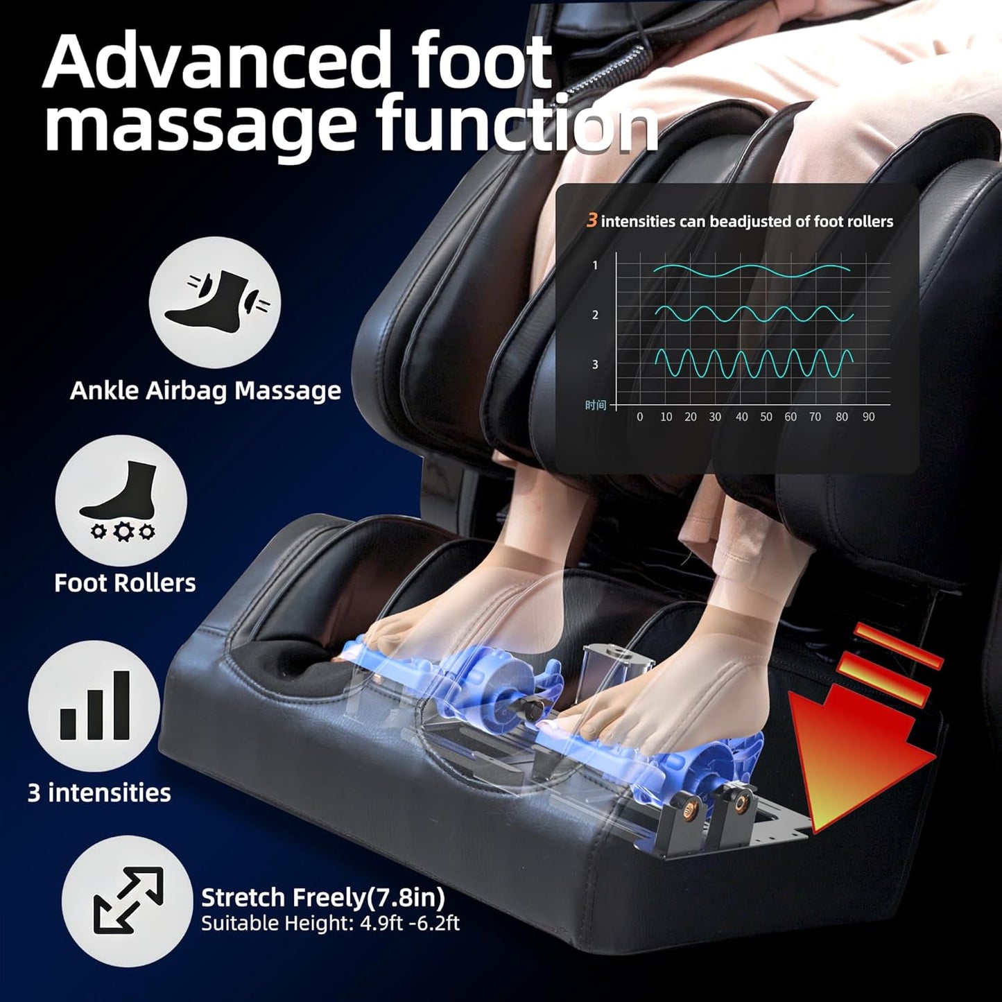 4D Massage Chair Full Body Extended Sl-Track Zero Gravity Shiatsu Recliner