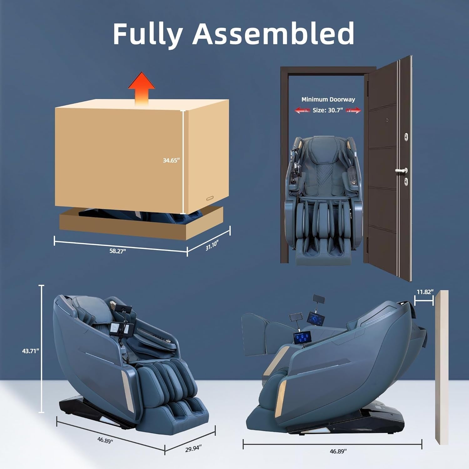 4D Massage Chair Full Body Zero Gravity Massage Chair Recliner Shiatsu with Heat, AI Voice Control, Foot Roller & 3-Zone Heating - Home Electric Massager for Mom/Wife/Dad/Home Office