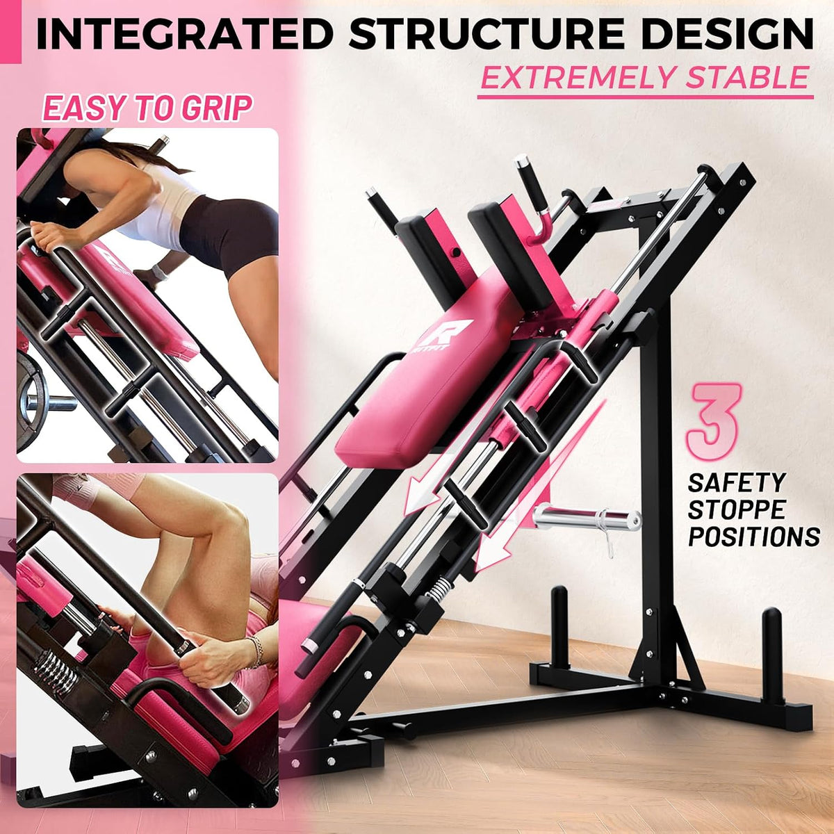 Leg Press Hack Squat Machine with Linear Bearing, 1200LB Capacity