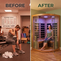 3 - Person FAR Infrared Sauna in Cedar — Before & After