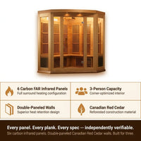 3 - Person FAR Infrared Sauna in Cedar — Results & Stats